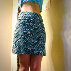 Black Patterned Pencil Skirt